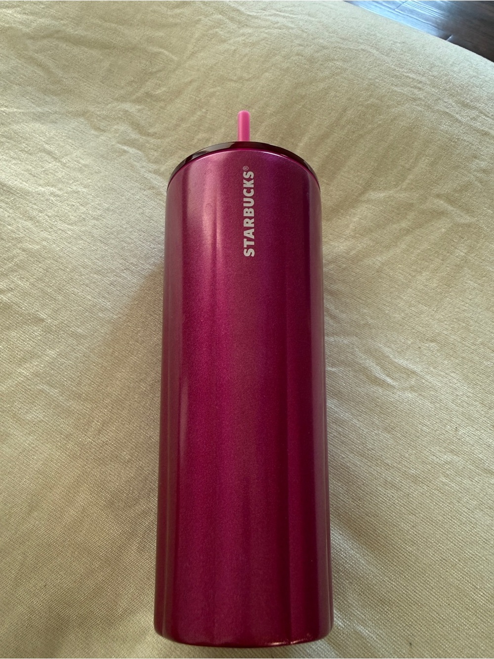 Starbucks Metallic Pink Tumbler with Straw